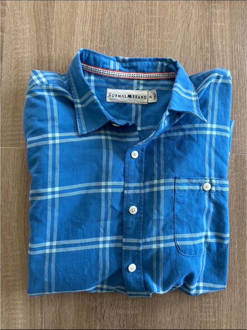 The Normal Brand Blue Plaid Casual Button-Down Shirt